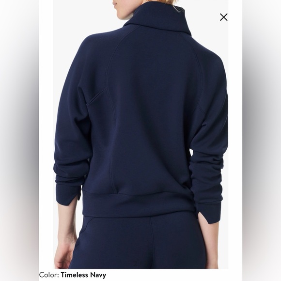 SPANX AirEssentials Half Zip Sweatshirt- Timeless Navy - Picture 6 of 6